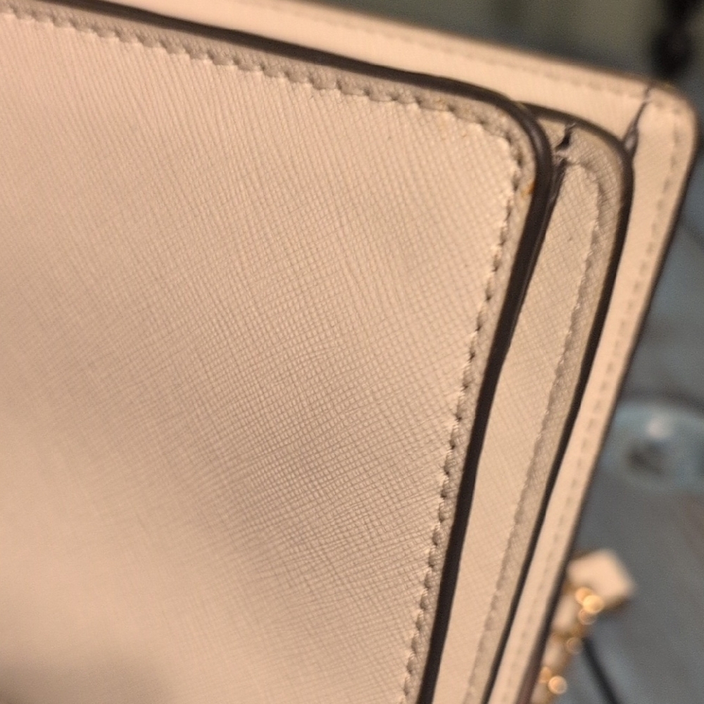 Tory Burch White Crossbody Bag Clean Stylish Leather Career Club Sophisticated - Picture 9 of 16